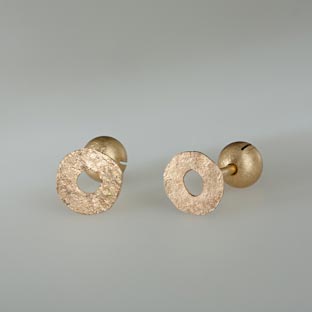 Anke Gralfs, Ohrstecker »Rahmen«, klein rund, Gold